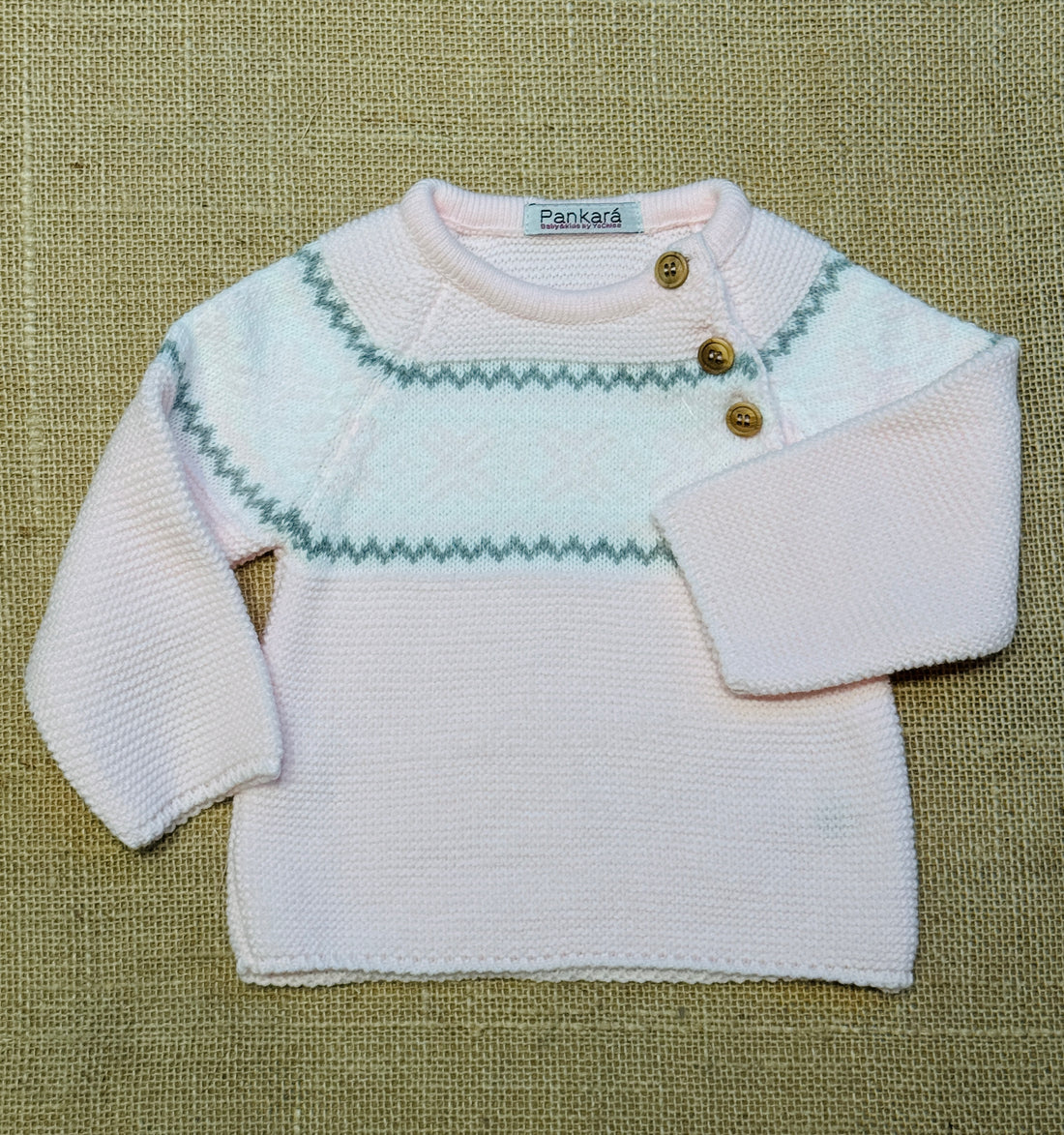 Jersey cenefa rosa bebé