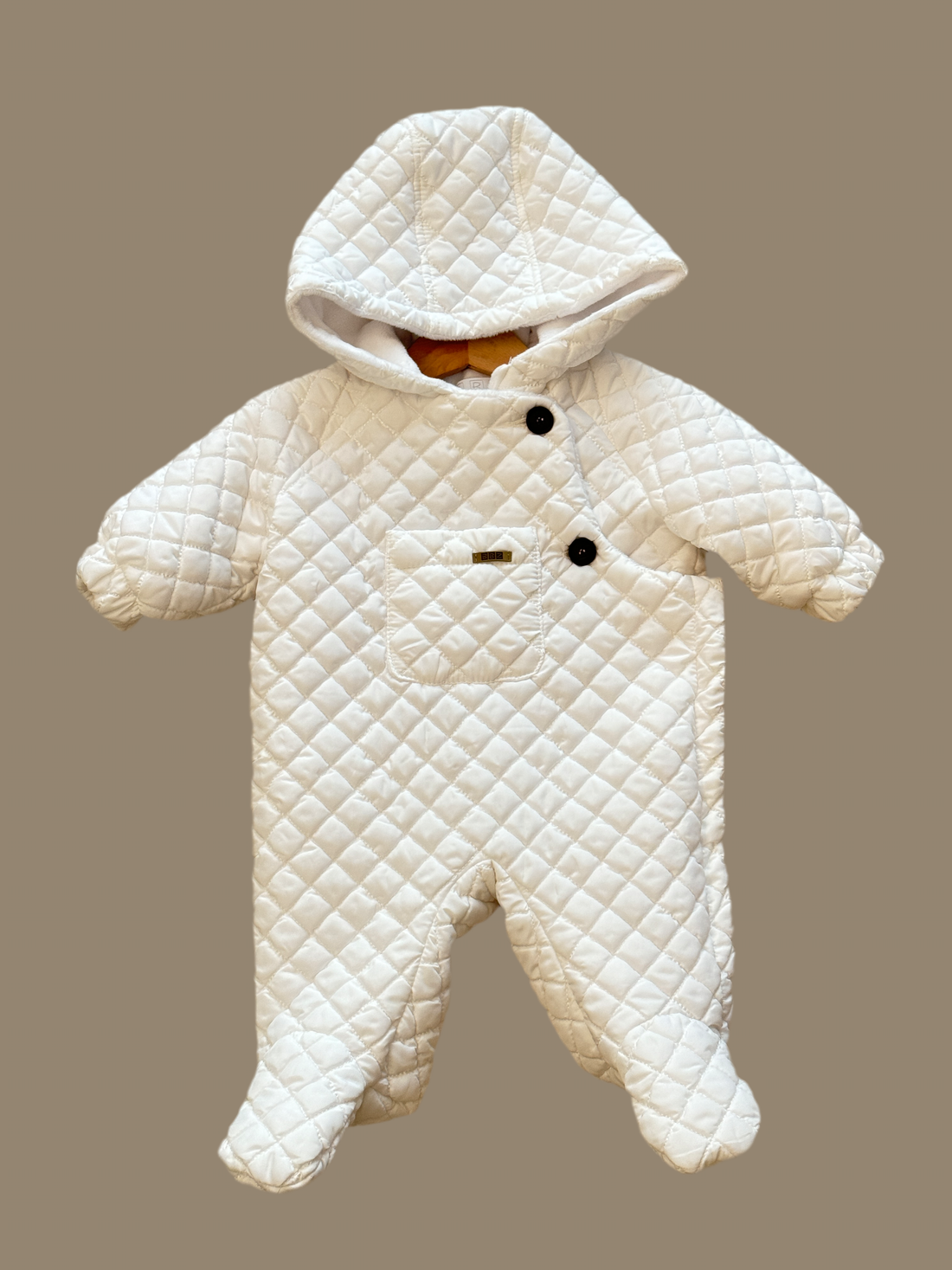 Buzo acolchado tipo gofre blanco