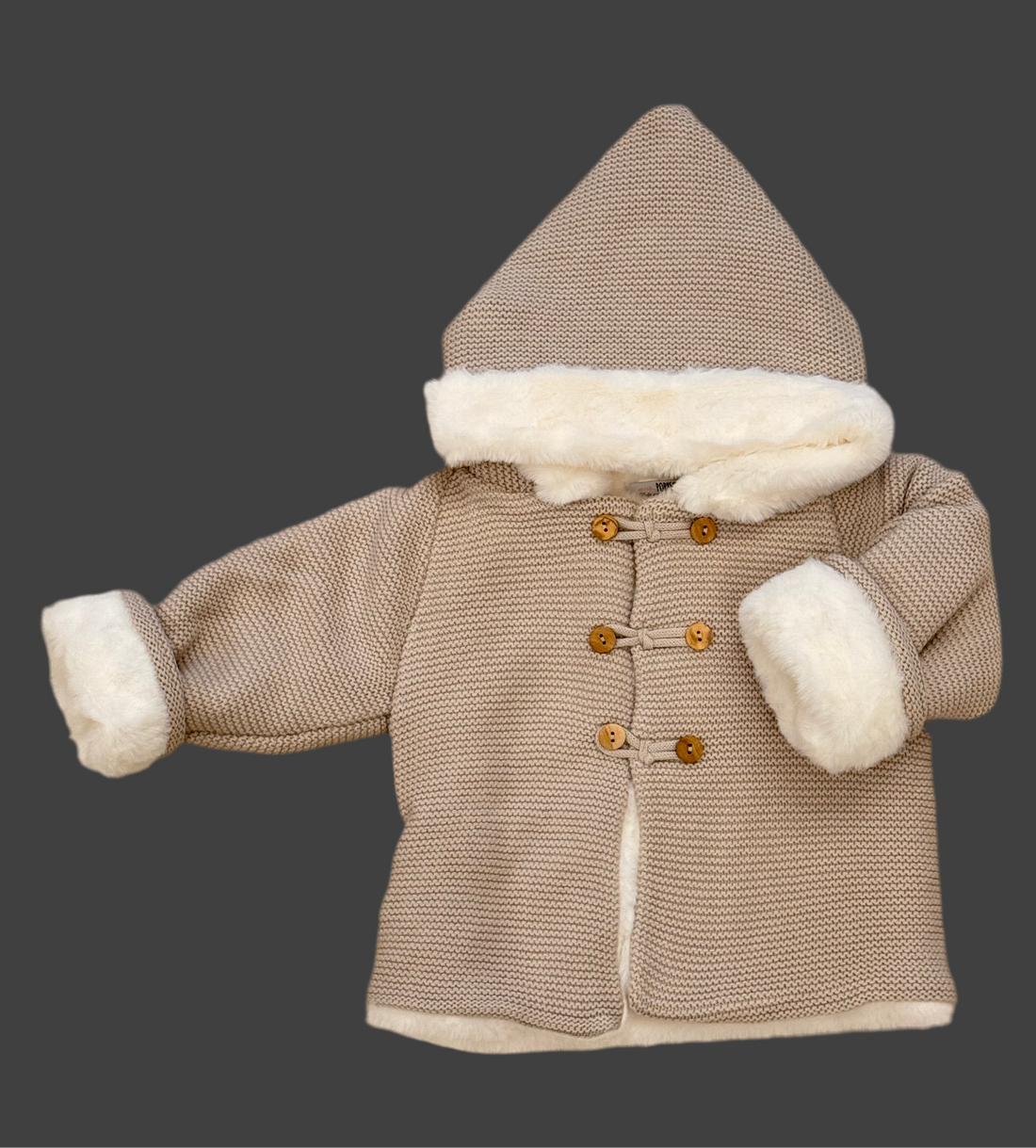 Abrigo de punto forrado piedra