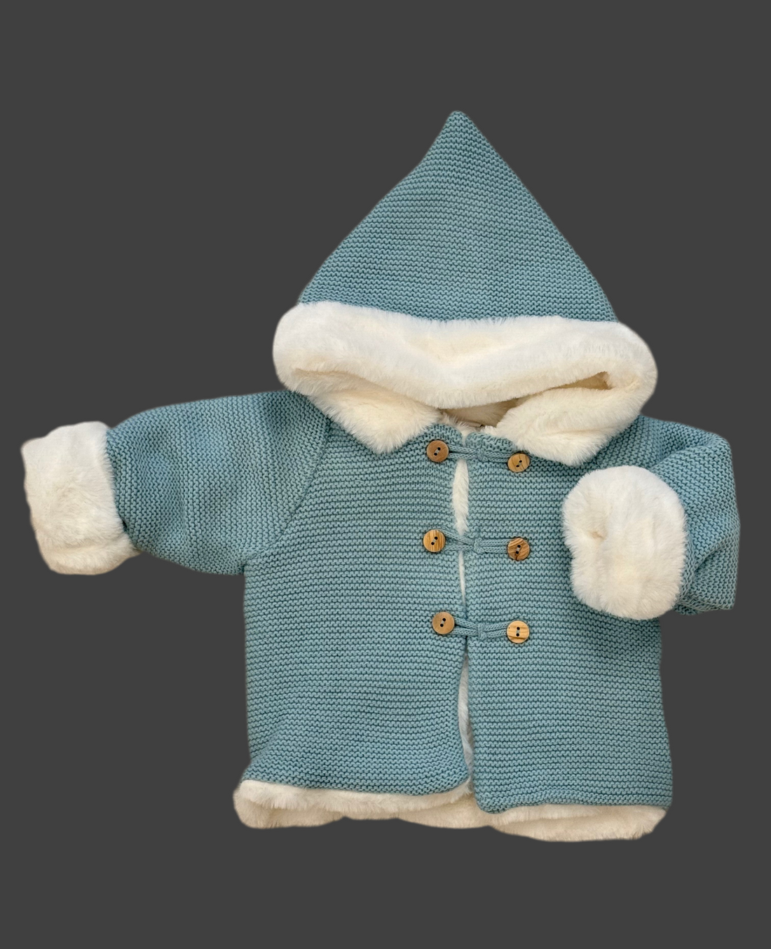 Abrigo de punto forrado verde