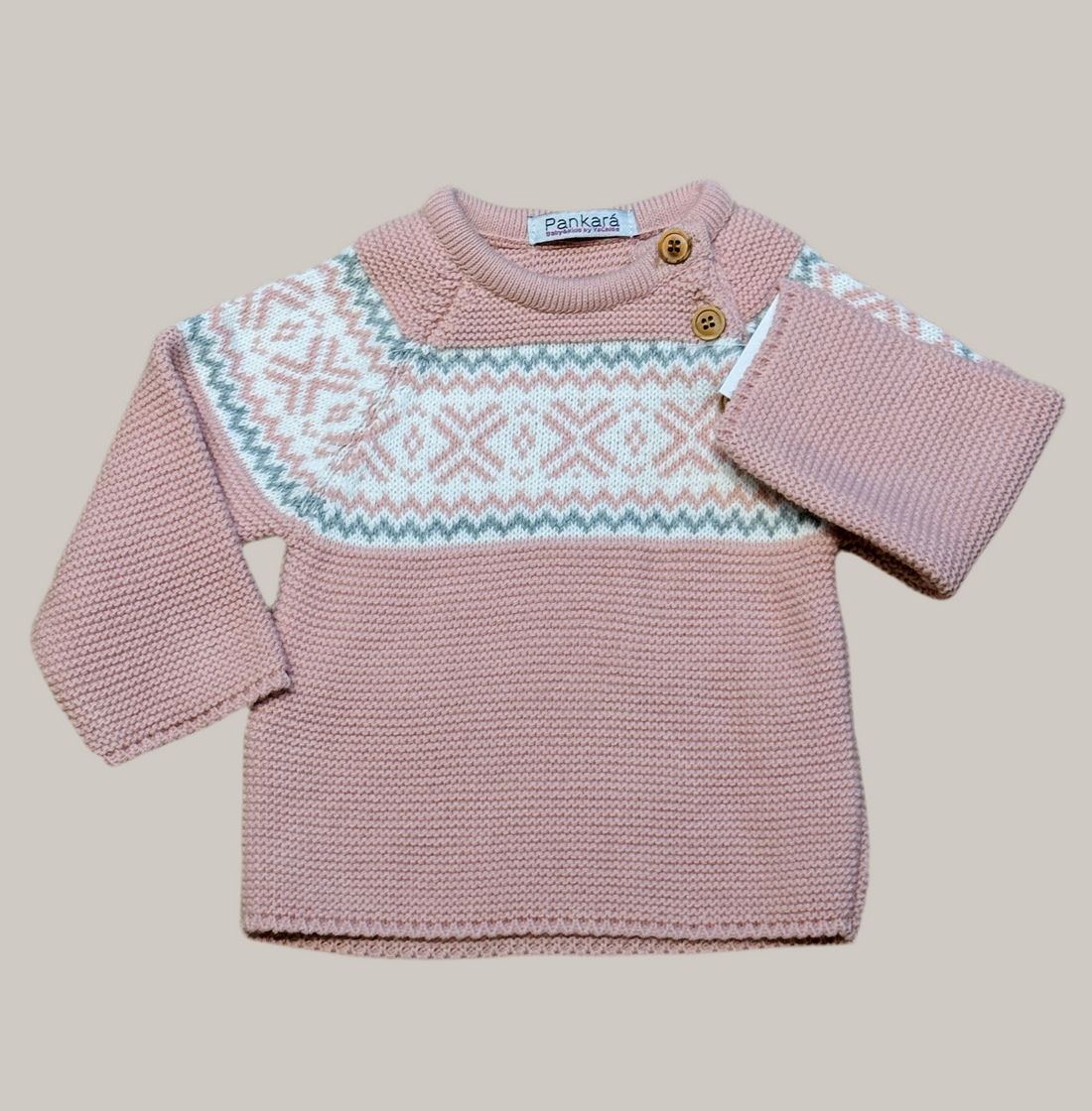 Jersey cenefa rosa palo