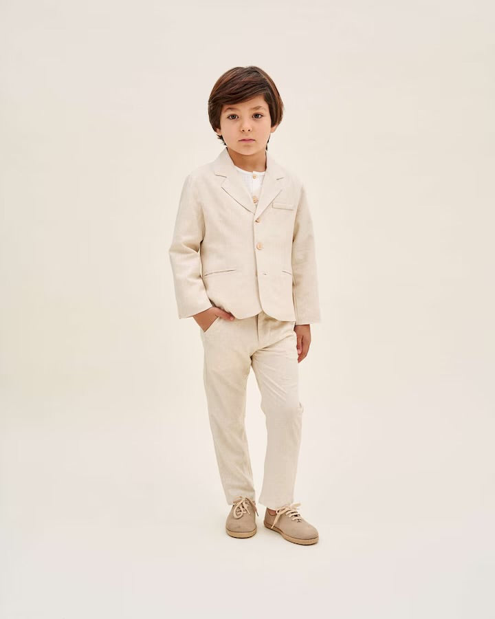 Americana niño lino beige