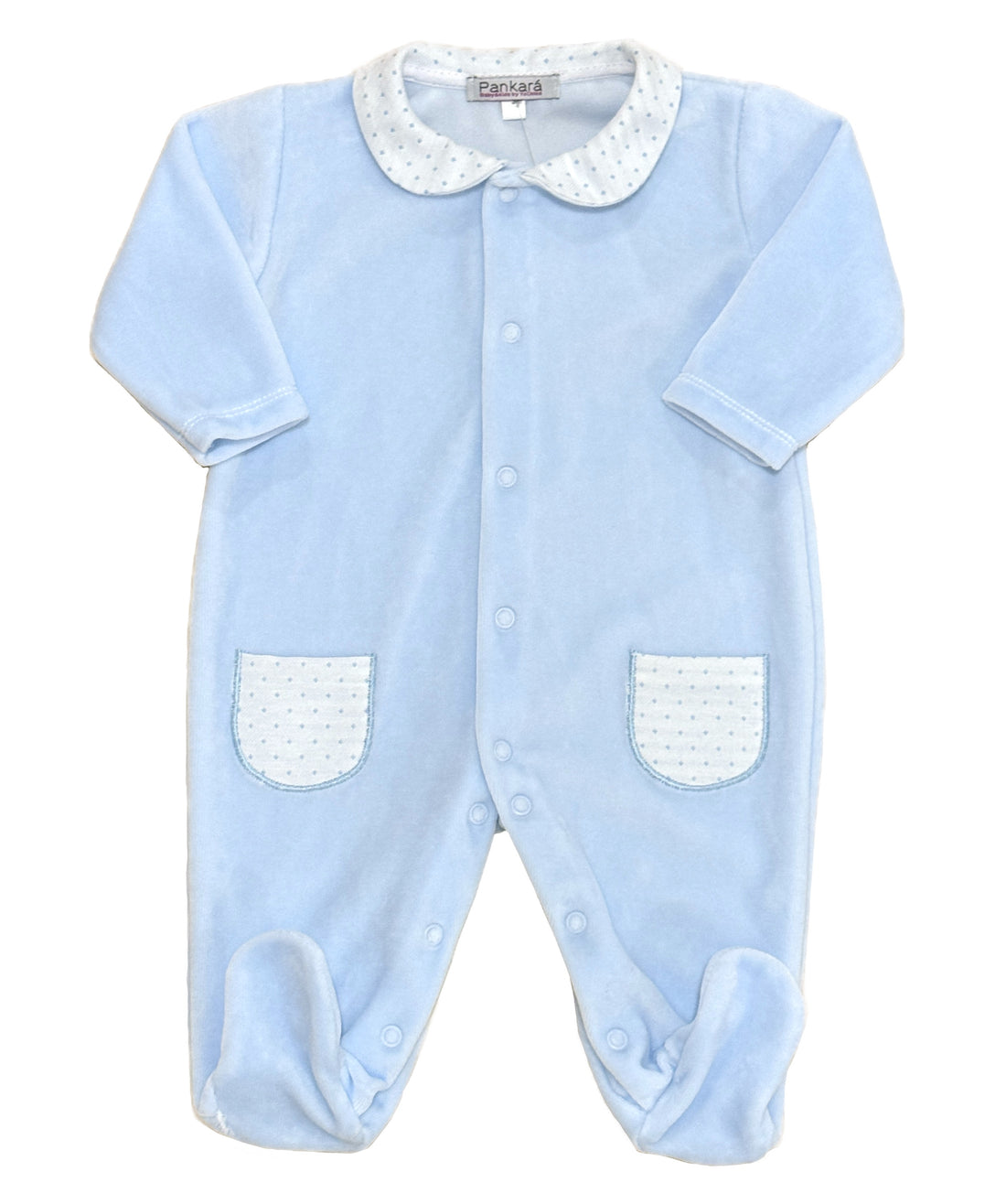 Pijama piel de melocotón azul bebé