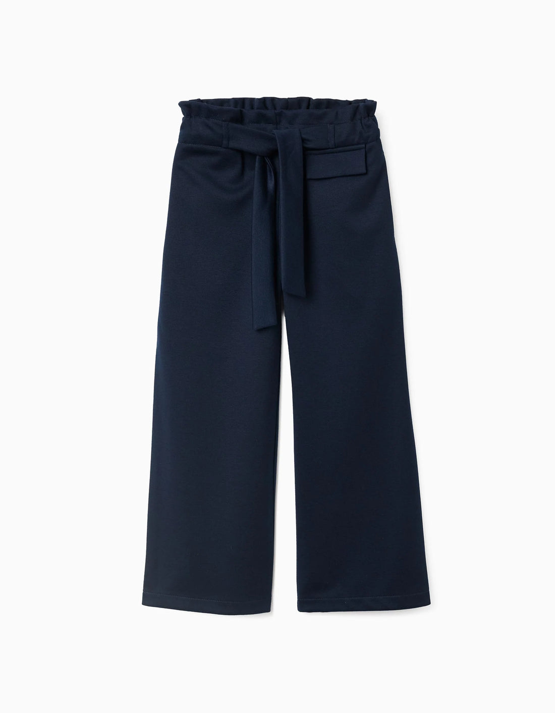 Pantalón Wide Leg con Cinturón Integrado Azul Oscuro