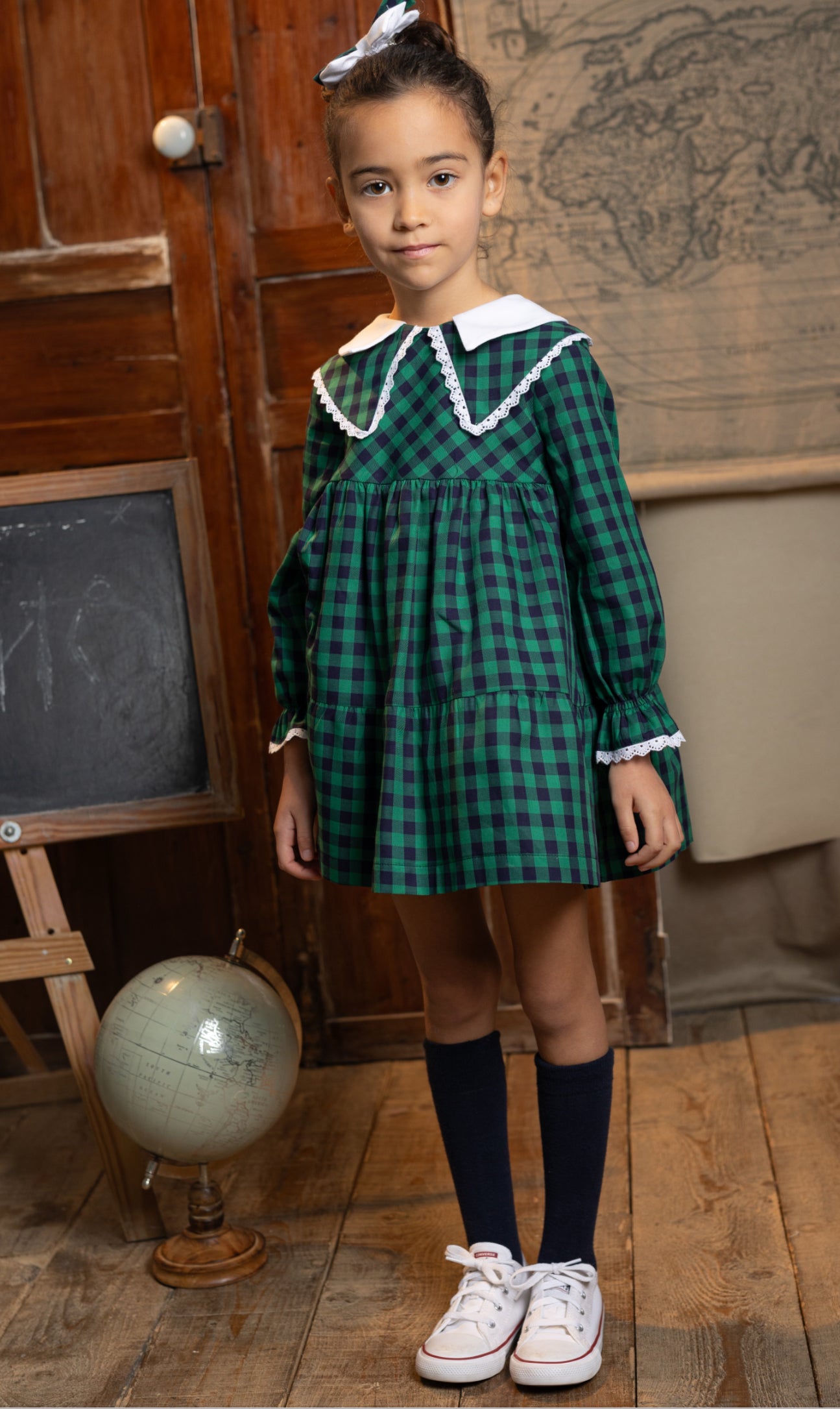 Vestido Escocia cuello Peter pan