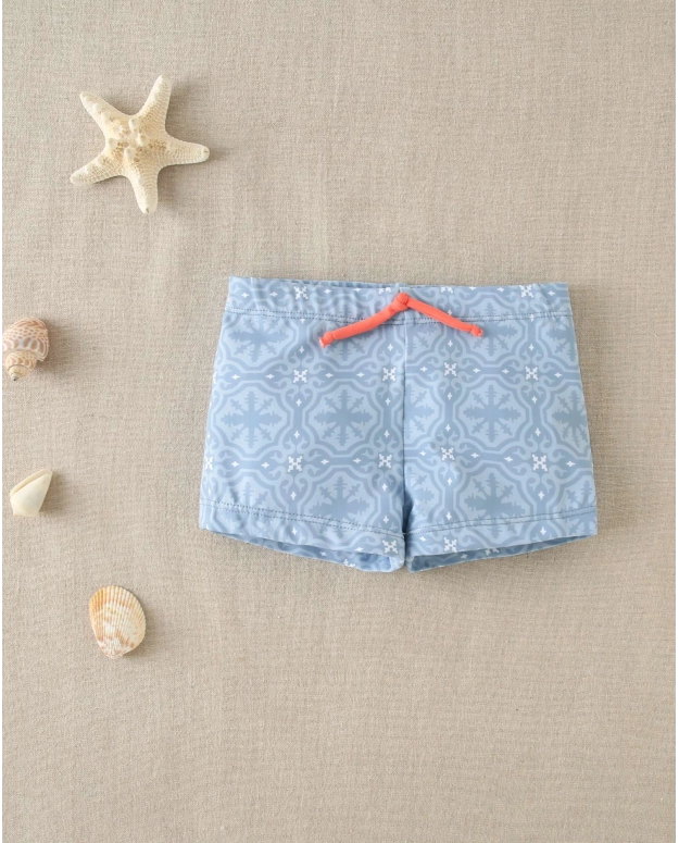 BAÑADOR DE BEBÉ LYCRA CON ESTAMPADO GEOMÉTRICO TIPO BOXER