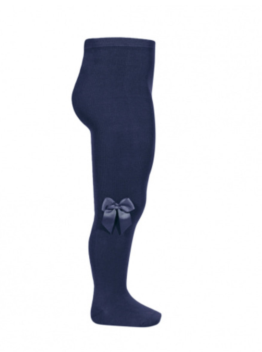 Leotardos algodón con lazo lateral grogrén MARINO