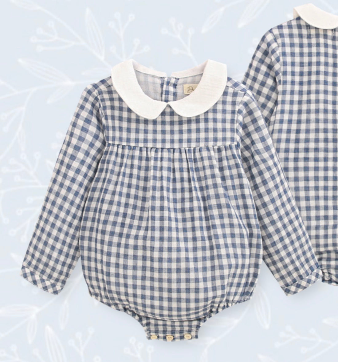 Ranita de bebé cuadros azul colección bosque azul