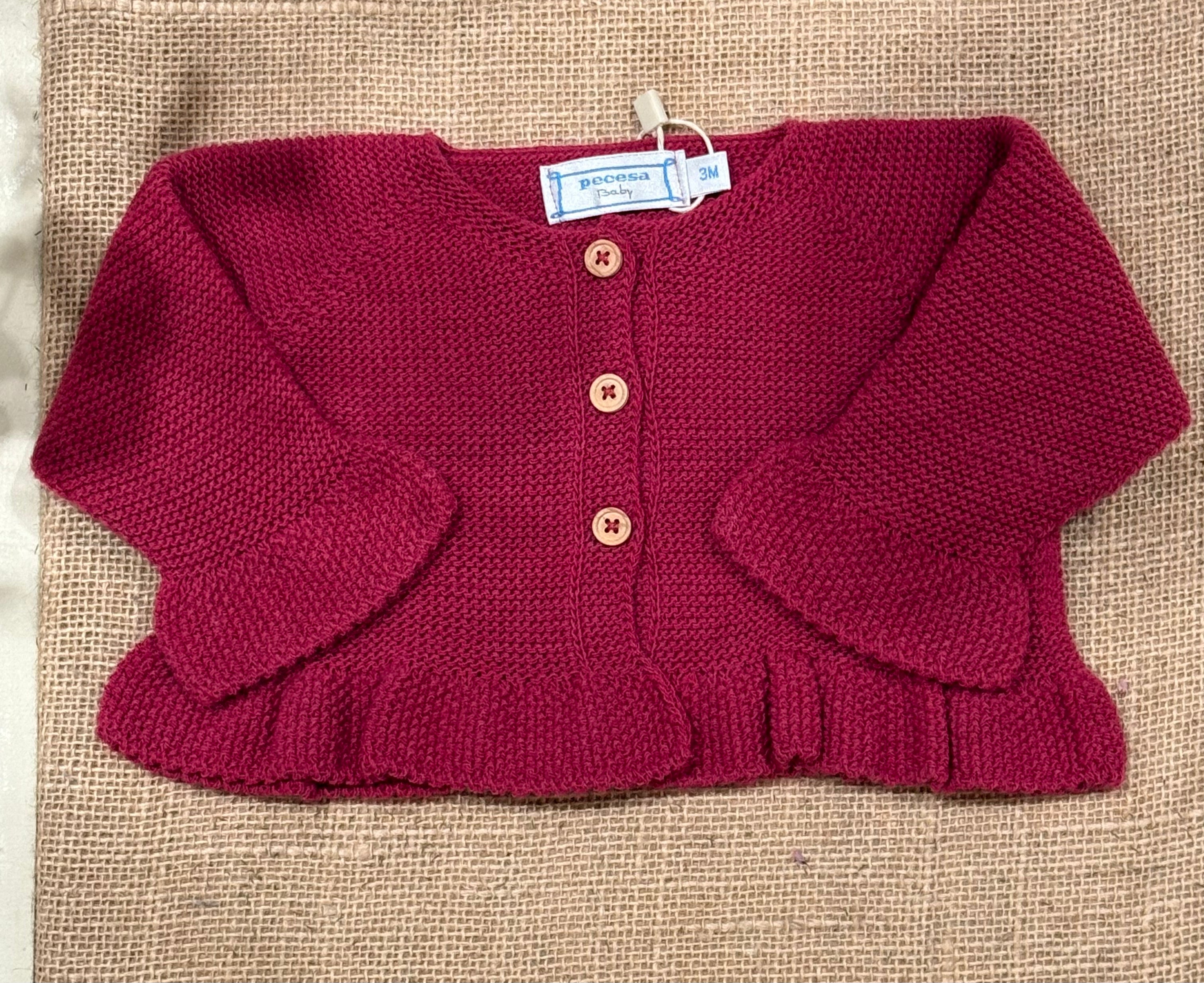 Bolero puño volante grosella