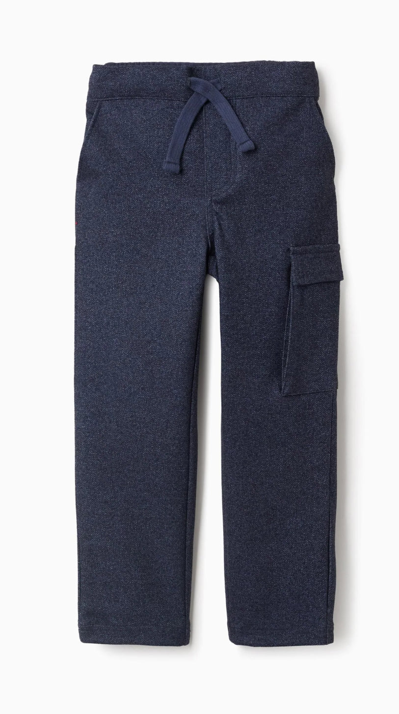Pantalón Chevron Recto para Niño, Azul Oscuro
