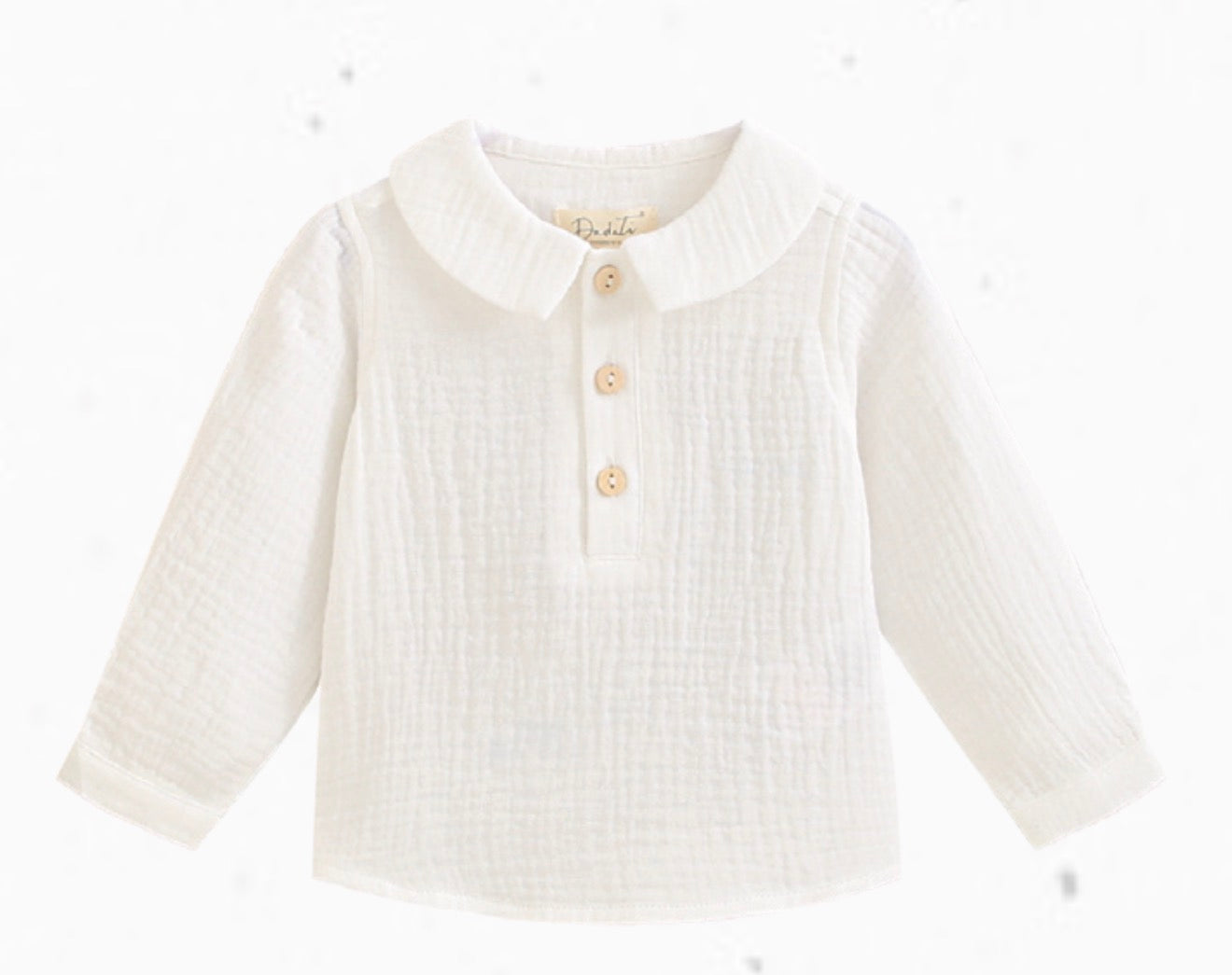 Camisa bambula cuello bebé