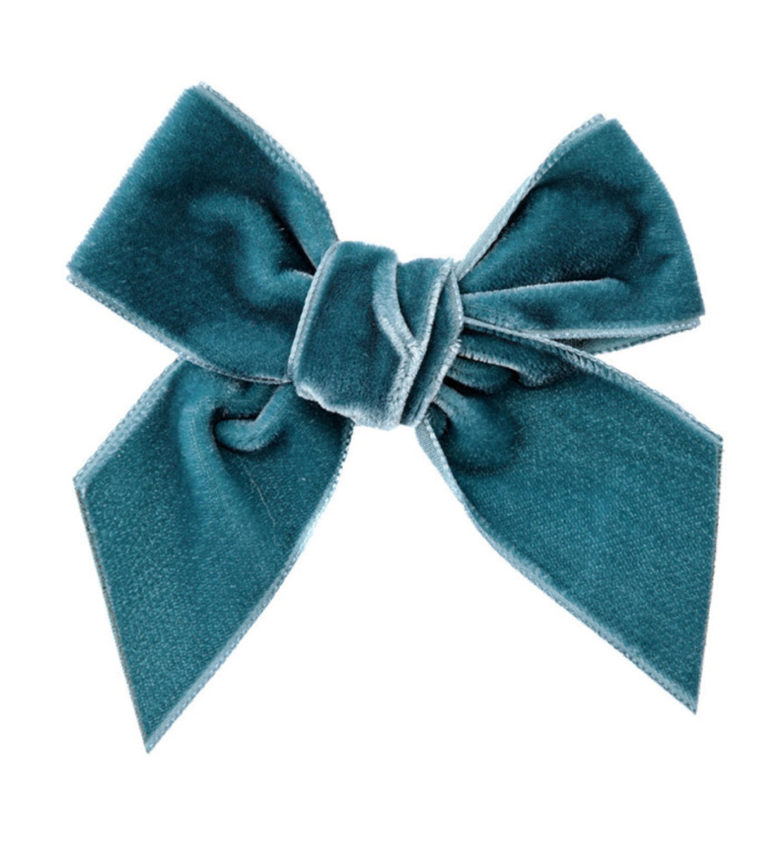 Pinza para el cabello con lazo de terciopelo océano