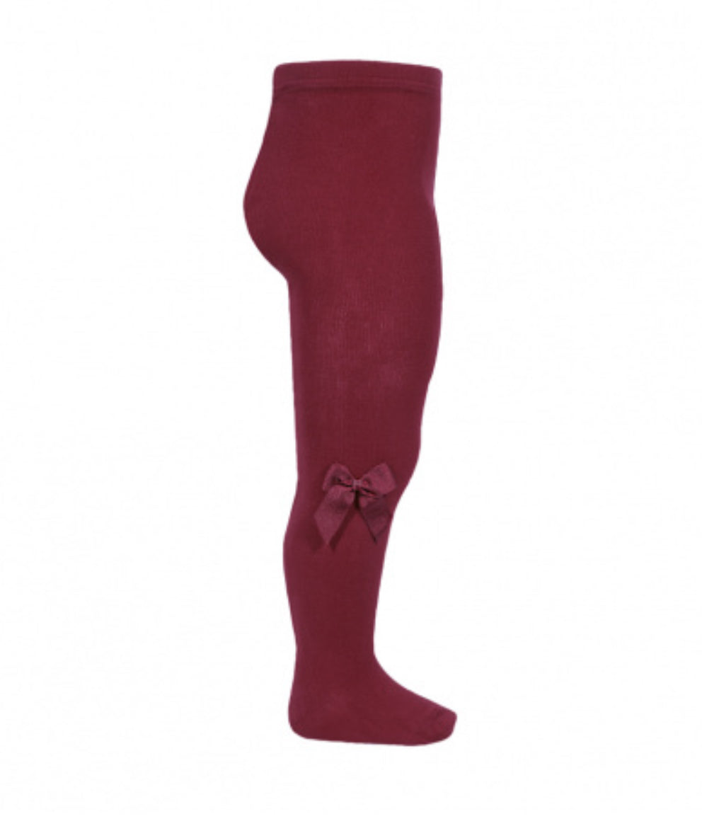 Leotardos con lazo lateral grogrén GRANATE