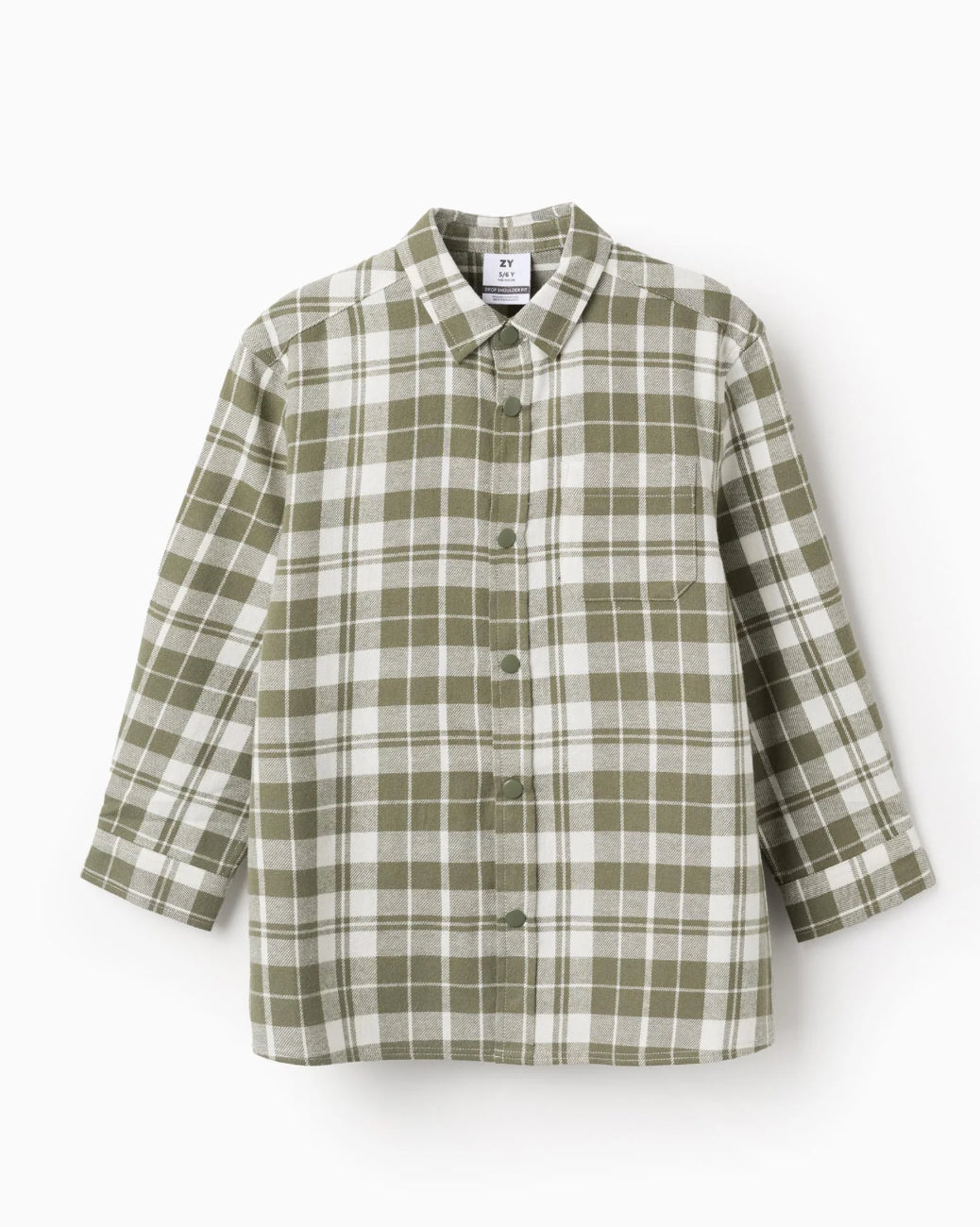 Camisa flanela verde y blanco