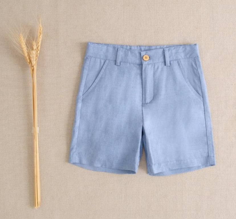 Bermuda de niño azul lavado con cintura ajustable colección mikonos
