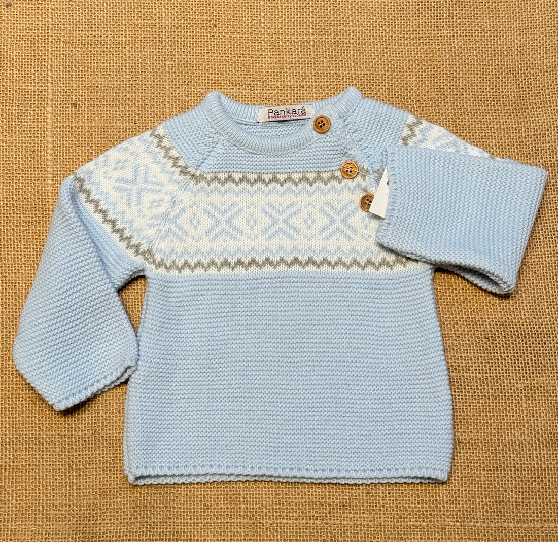 Jersey cenefa en azul bebé