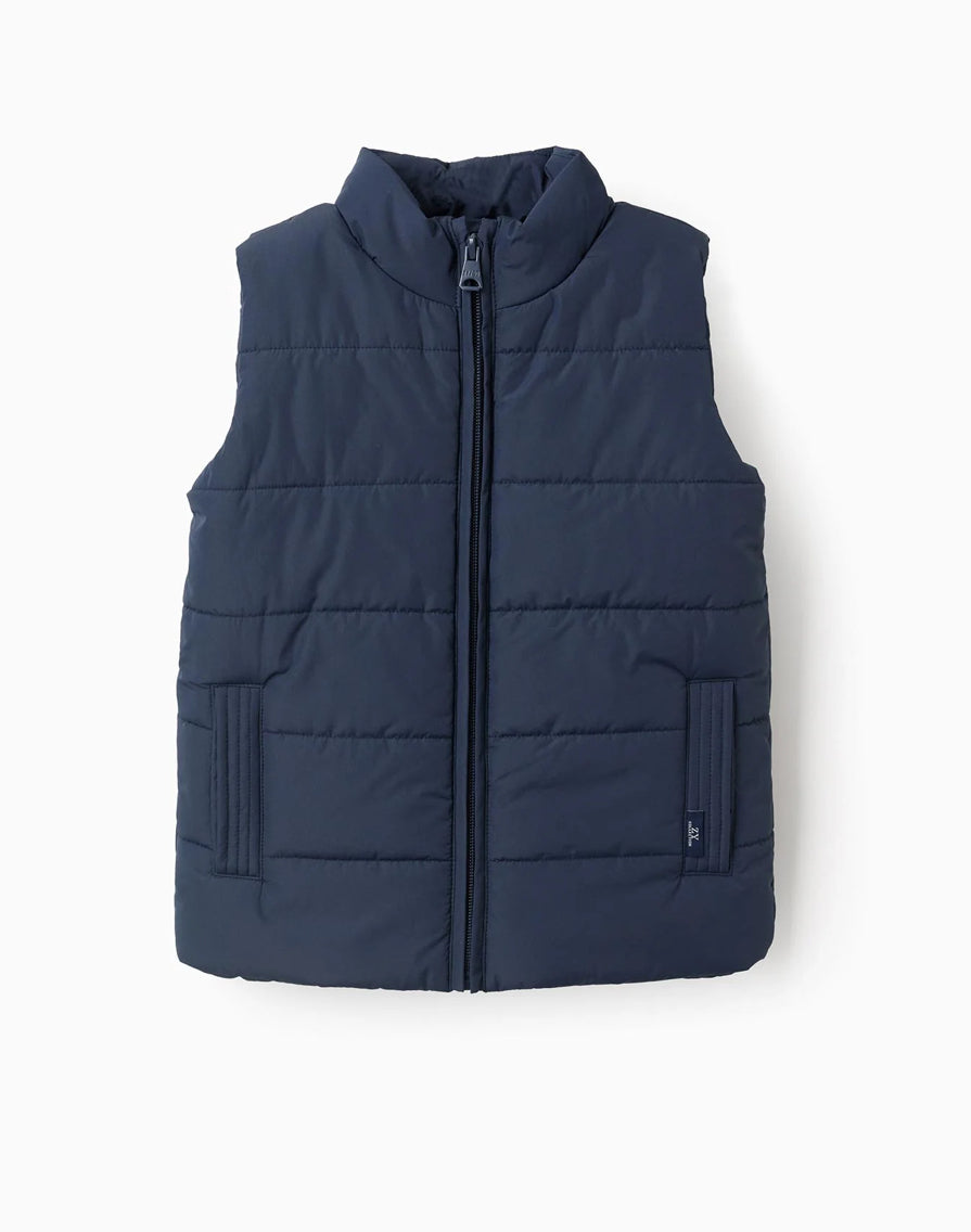 Chaleco Acolchado con Forro Polar marino