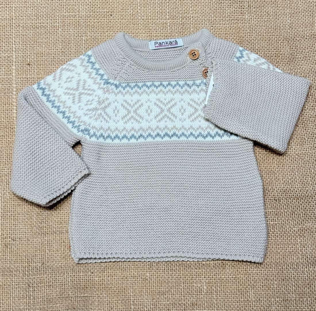 Jersey cenefa color piedra