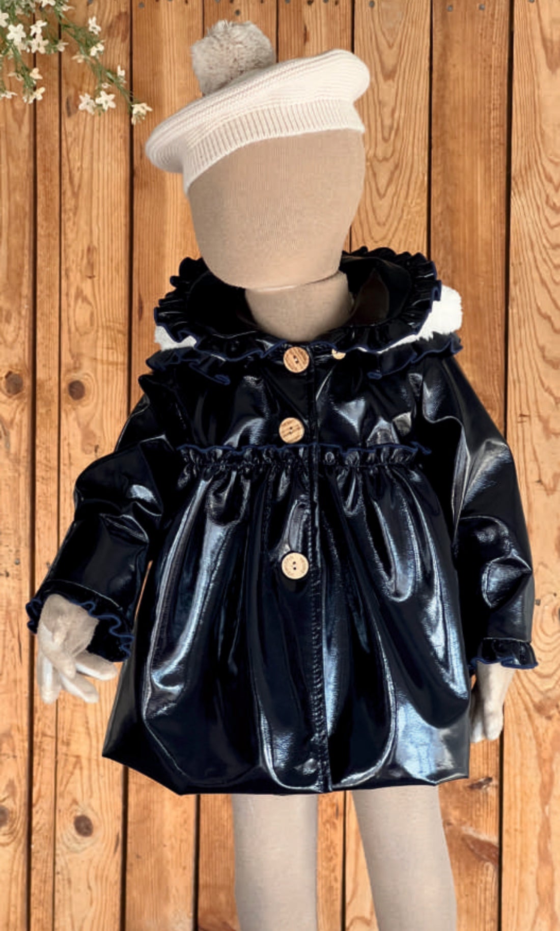 Abrigo charol azul marino Valentina