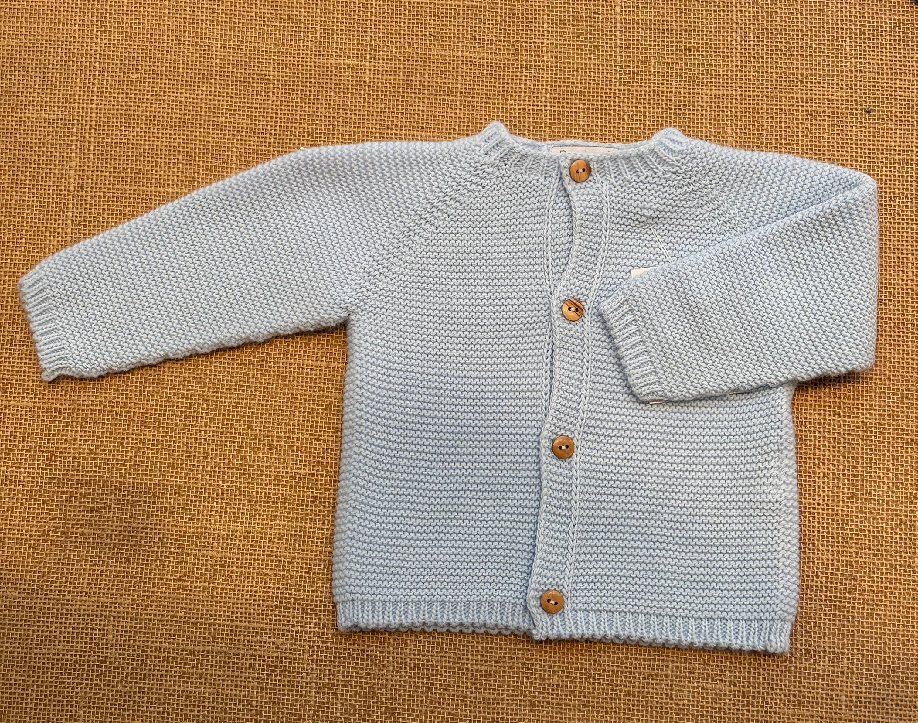 Chaqueta de punto azul bebé