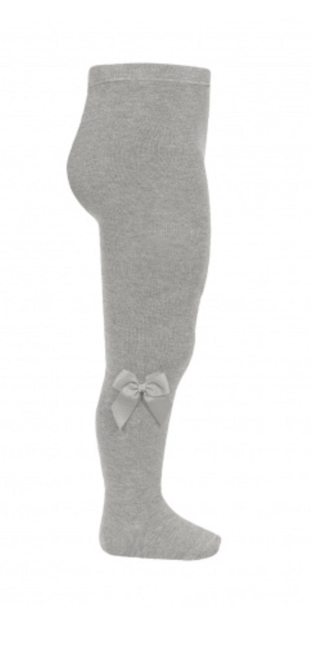 Leotardos algodón con lazo lateral grogrén GRIS ALUMINIO