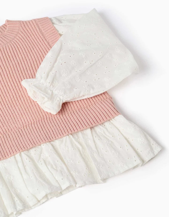 Jersey combinado blanco rosa