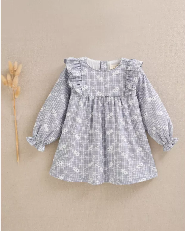 Vestido cuadro vichy estampado floral