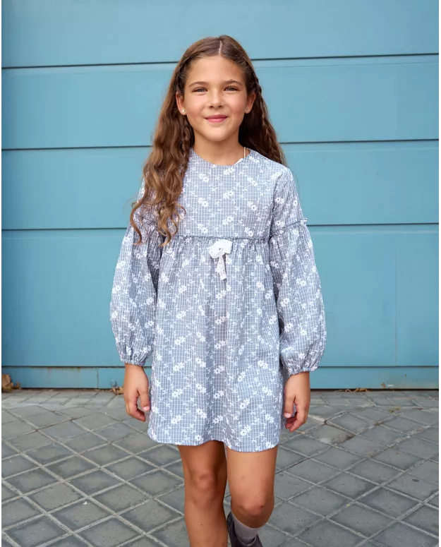 Vestido cuadro vichy estampado floral Re-Conected