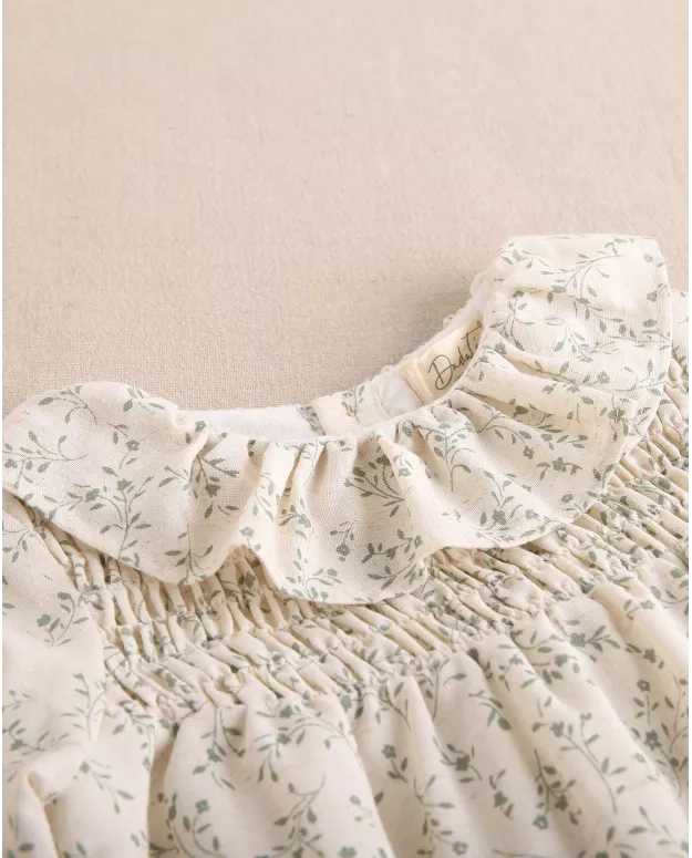 Ranita crudo estampado floral colección Hojitas