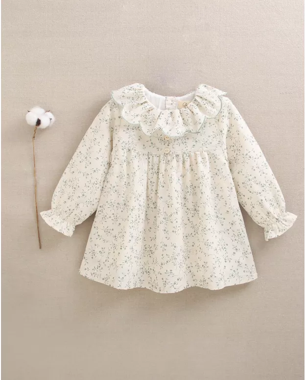 Vestido con estampado floral colección hojitas