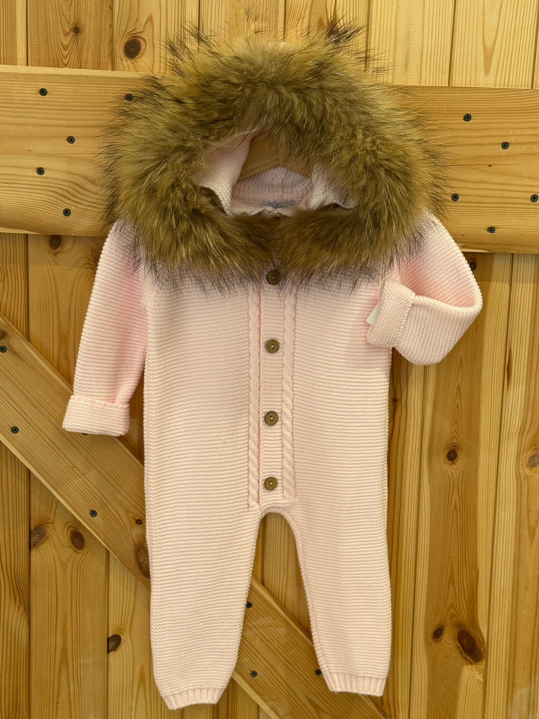 Buzo punto capucha pelo natural