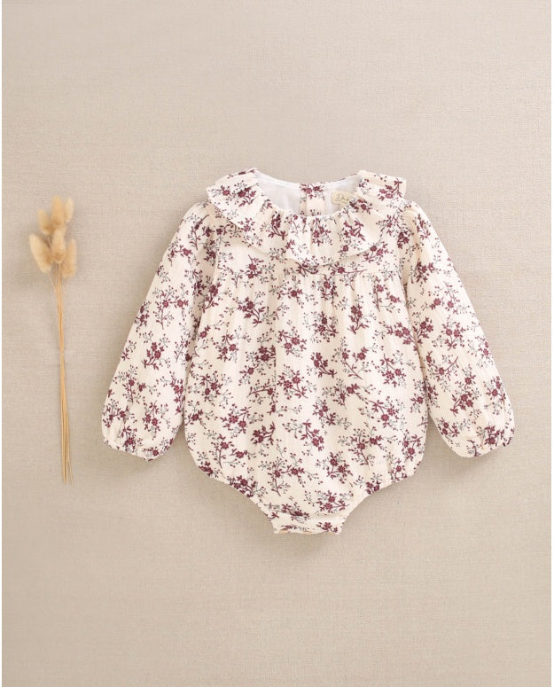 Ranita beige flores granate Alegría