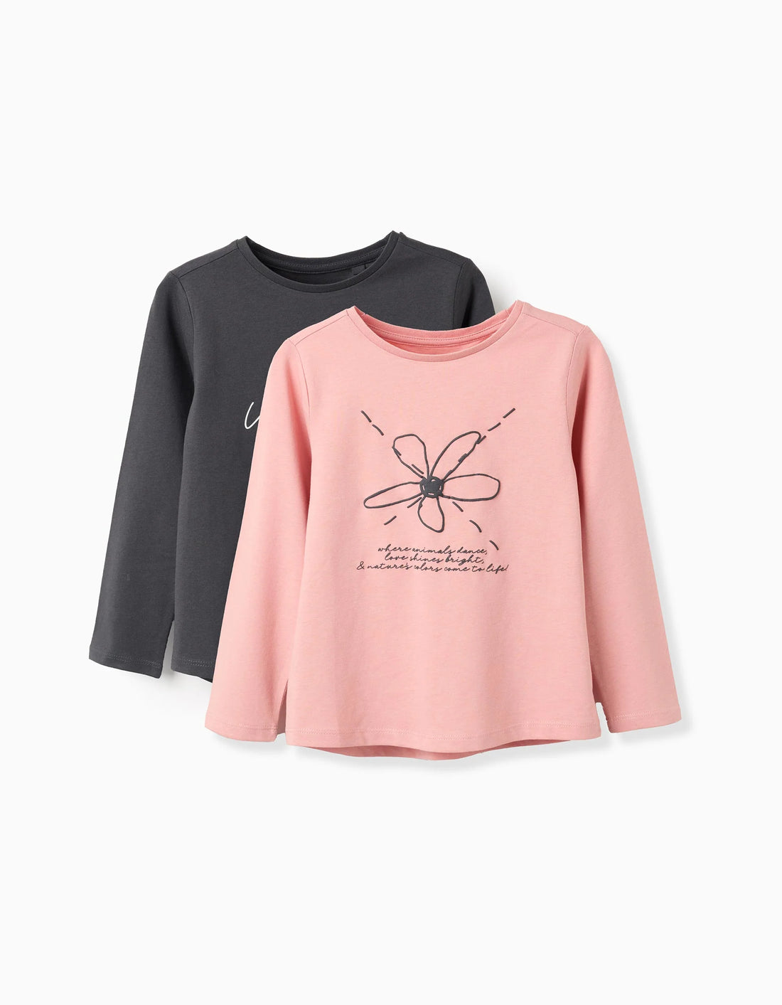 Lote de 2 Camisetas de Manga Larga para Niña &