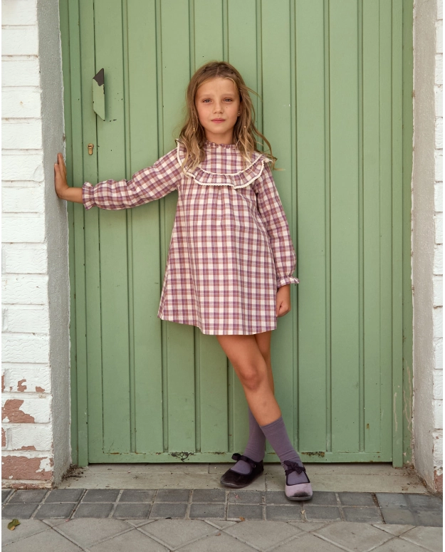 Vestido niña cuadros colección Paris
