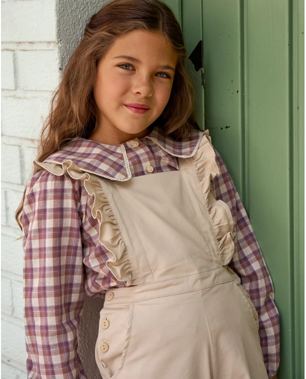 Blusa niña cuadros colección Paris