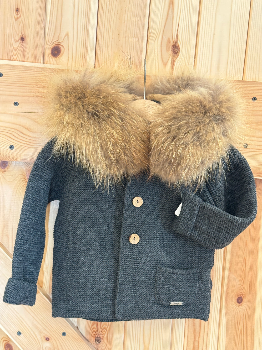 Trenka gris antracita con pelo natural