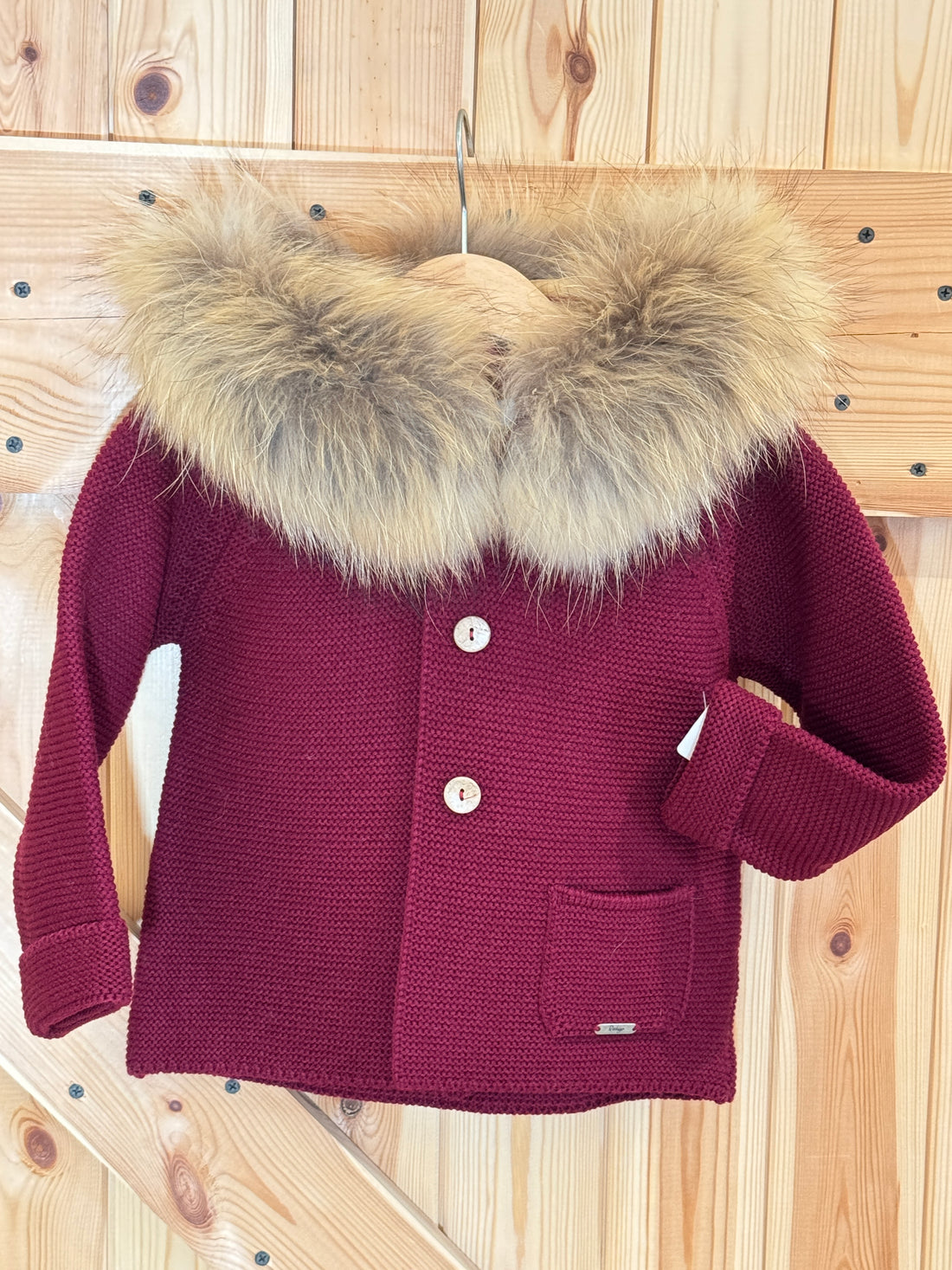 Trenka granate con pelo natural