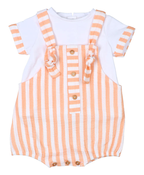 Conjunto peto rayas naranja