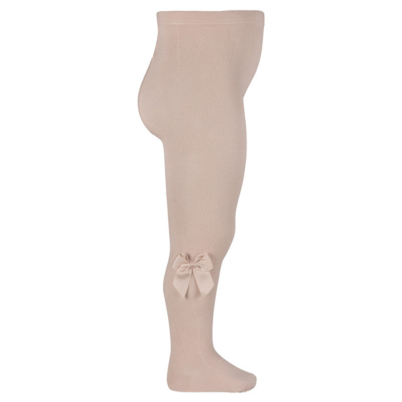 Leotardos con lazo lateral grogrén ROSA empolvado