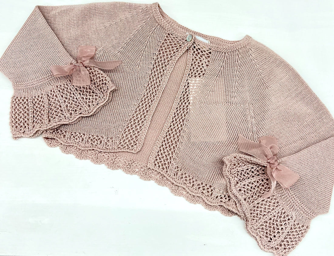 Chaqueta ceremonia rosa empolvado