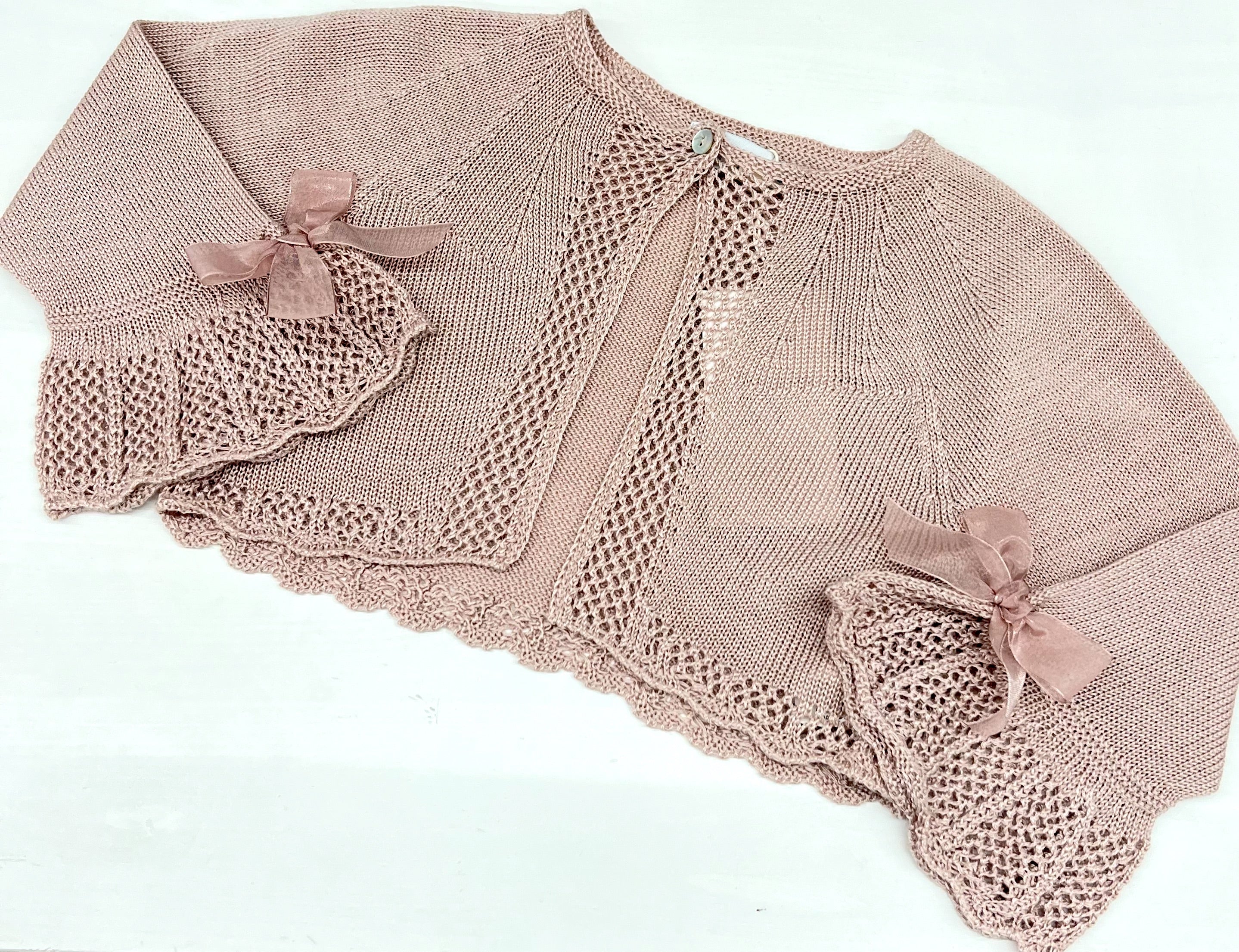 Chaqueta ceremonia rosa empolvado