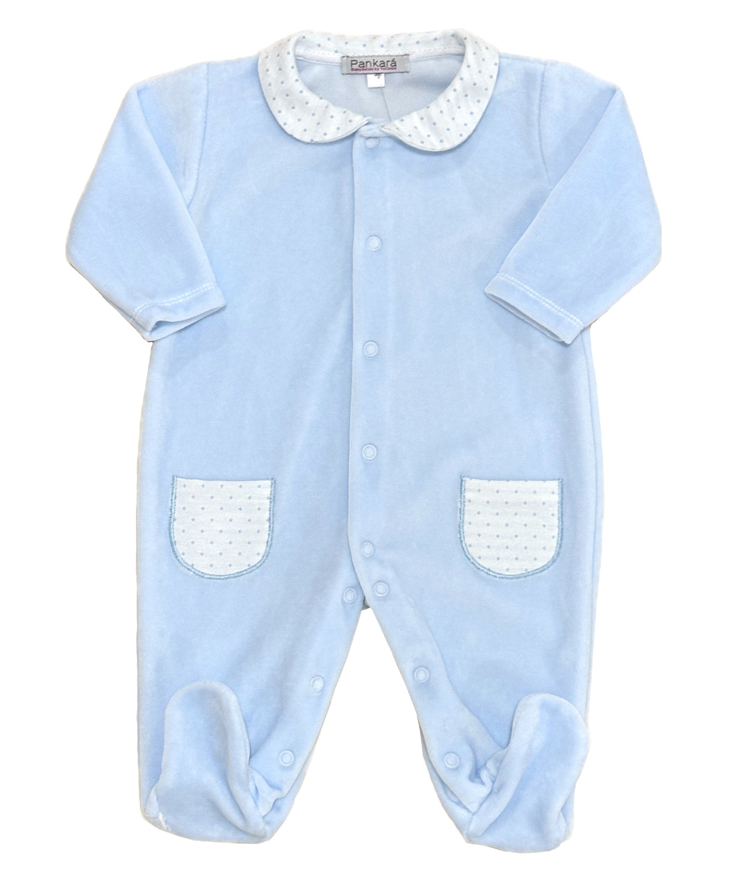 Pijama piel de melocotón azul bebé