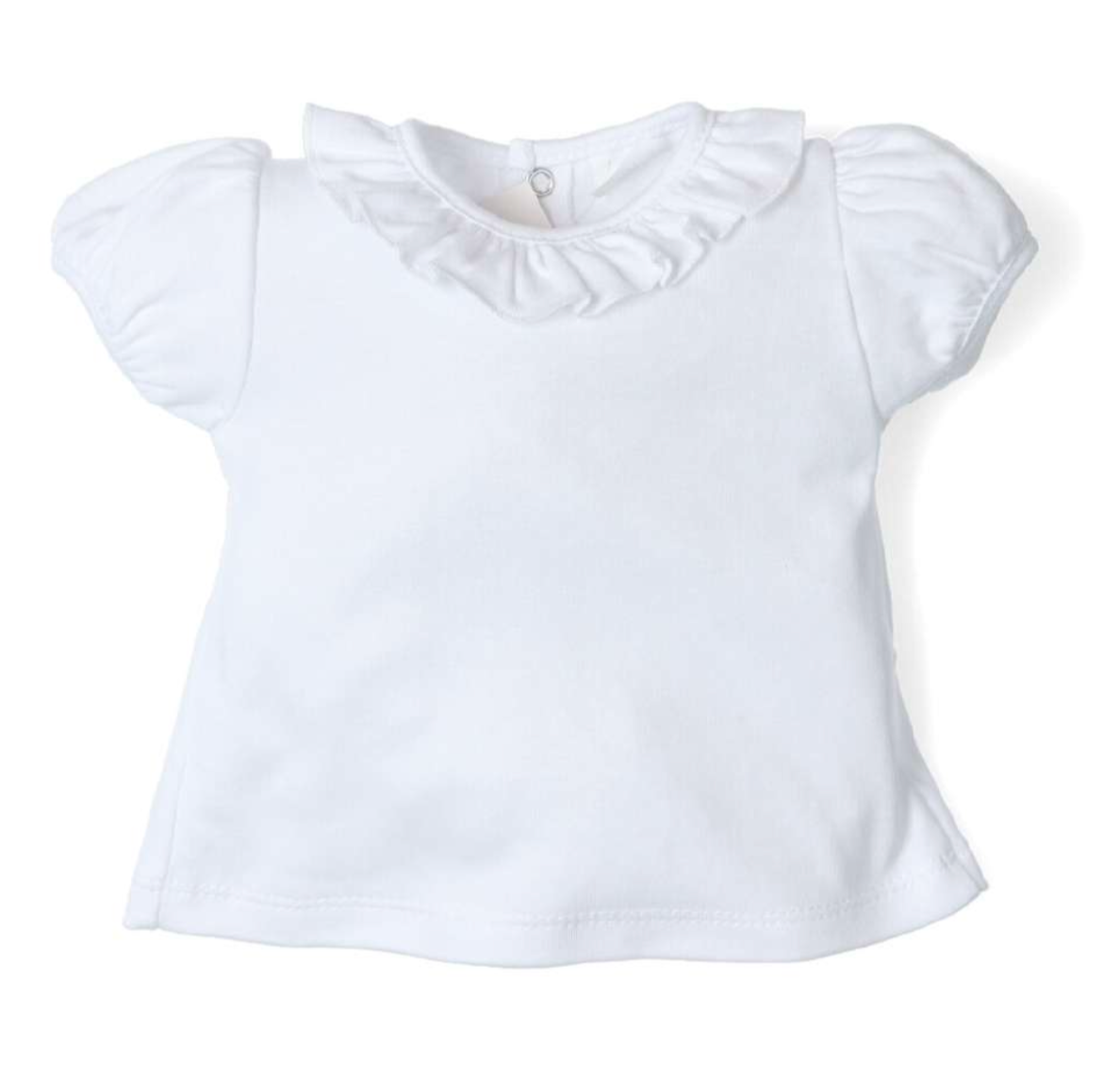 Camiseta algodón cuello volantes