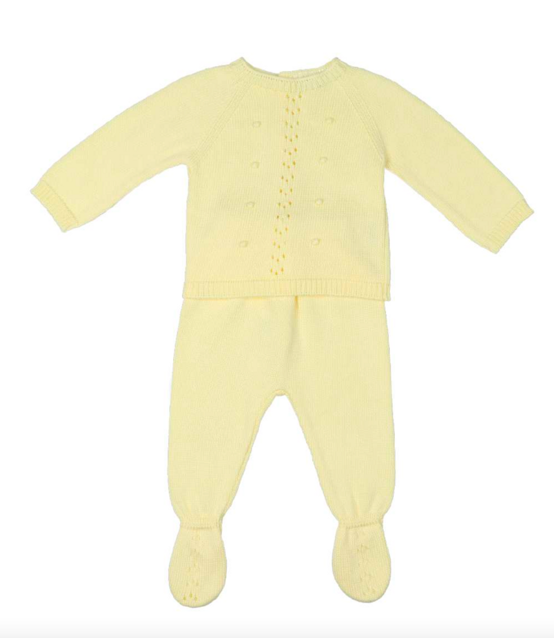 Conjunto punto polaina amarillo mantequilla