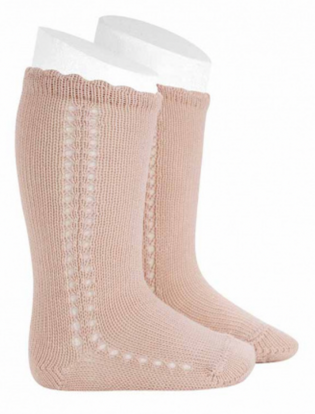 Calcetines altos perlé calado lateral NUDE