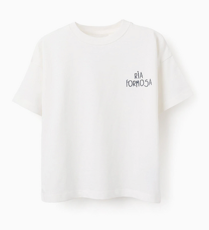 Camiseta con Estampado en la Espalda