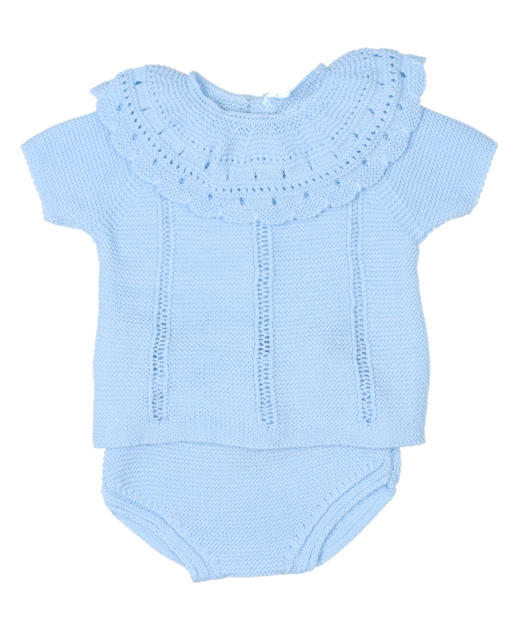Conjunto punto algodón celeste
