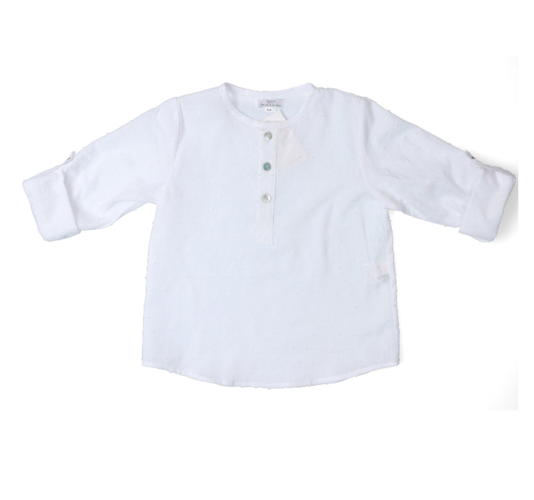 Camisa de plumeti blanco niño colección siros