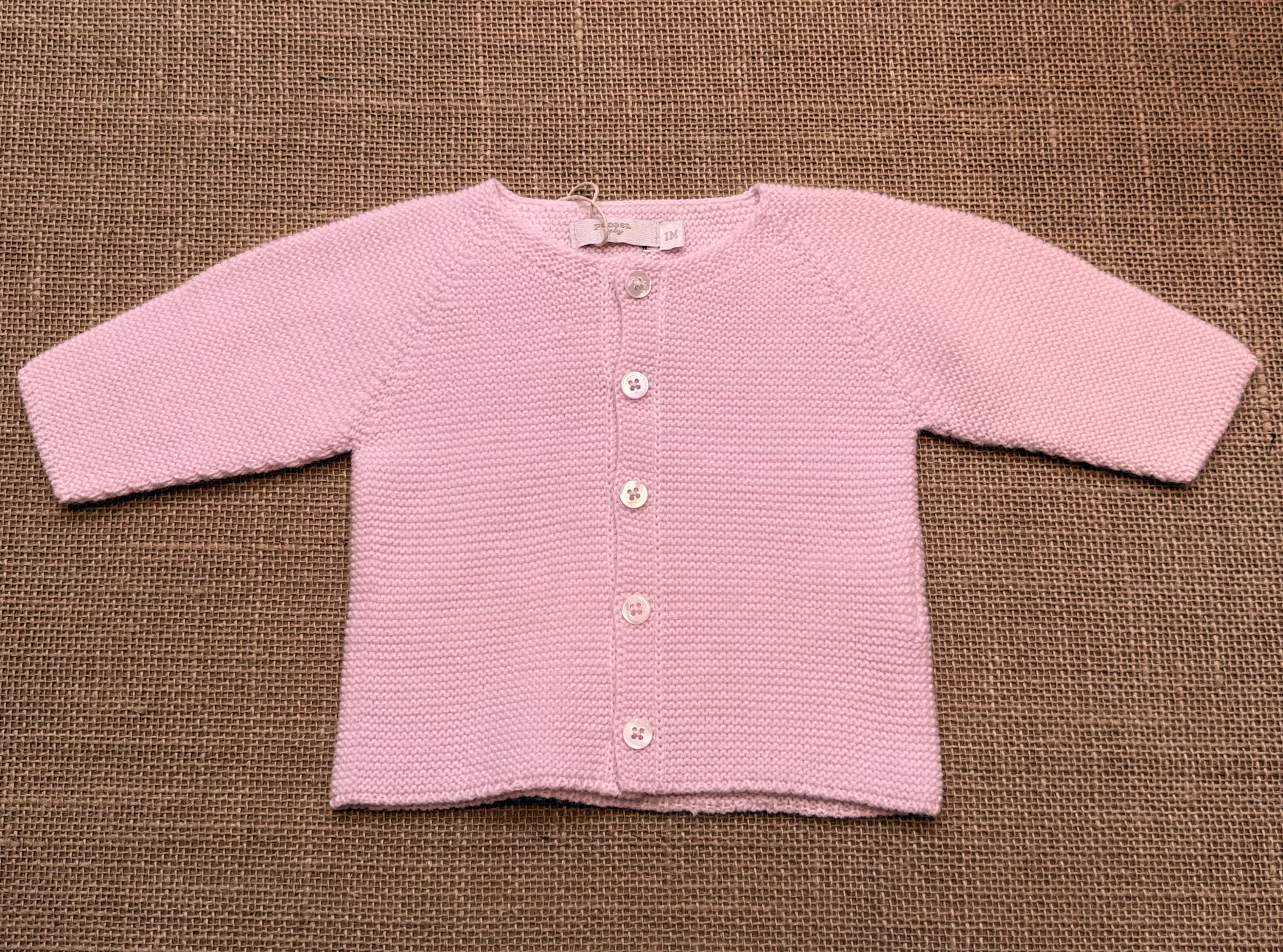 Chaqueta punto rosa bebé