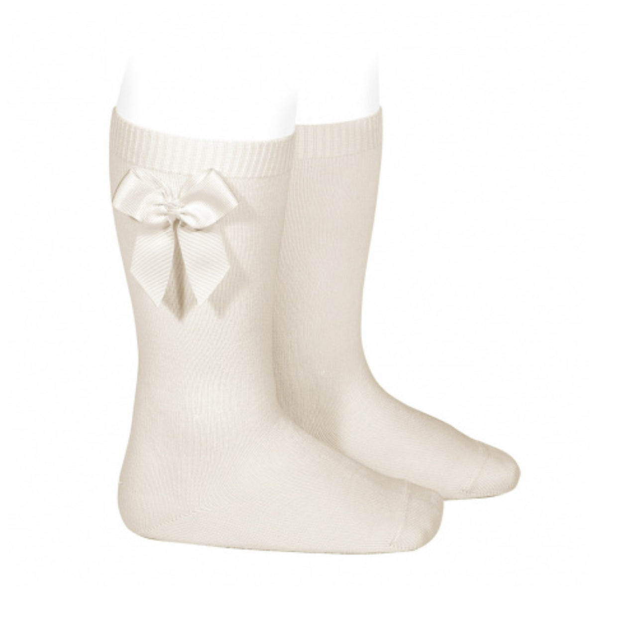 Calcetines altos algodón con lazo grogrén lateral LINO